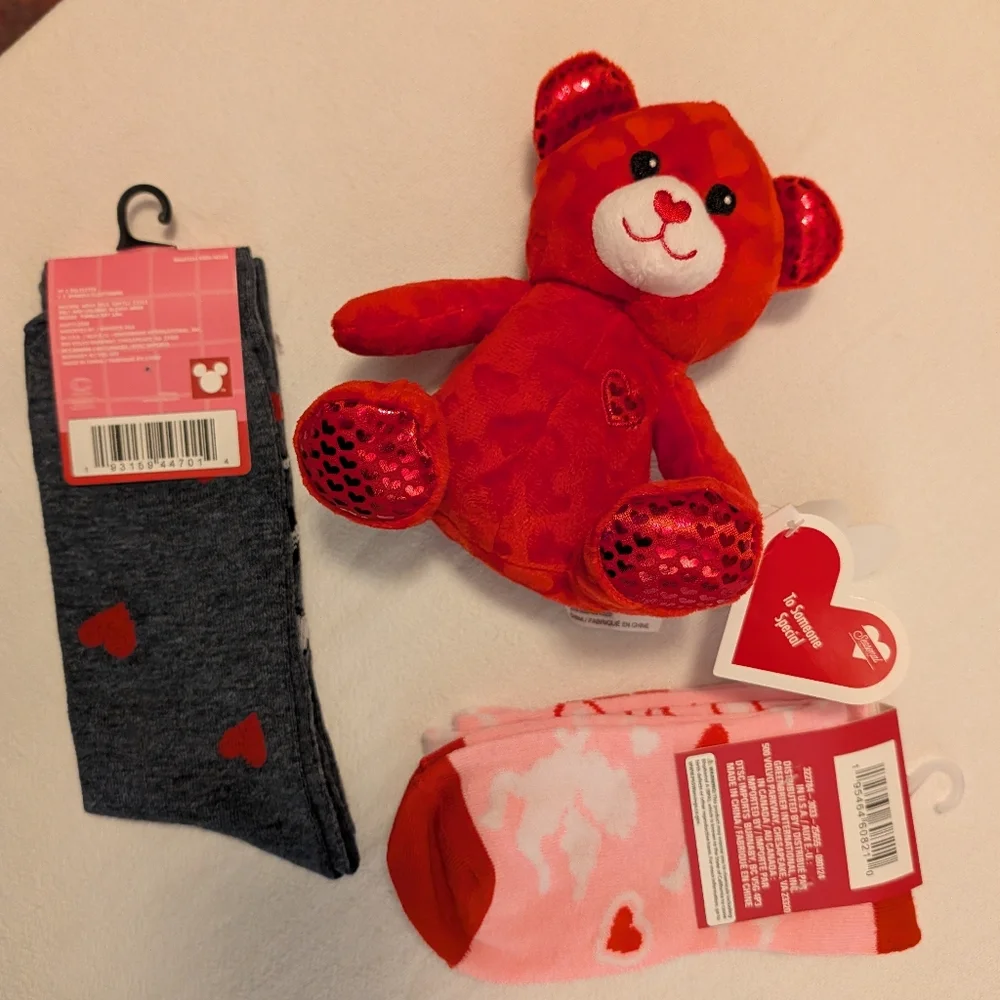Disney Mickey Mouse Socks with Red Teddy Bear - Picture 4 of 6